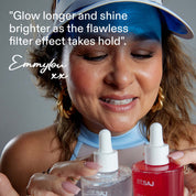 ST.SAJ Emmylou recommending Niaglow Clarity Boost - glow longer and shine brighter as the flawless filter effect takes hold