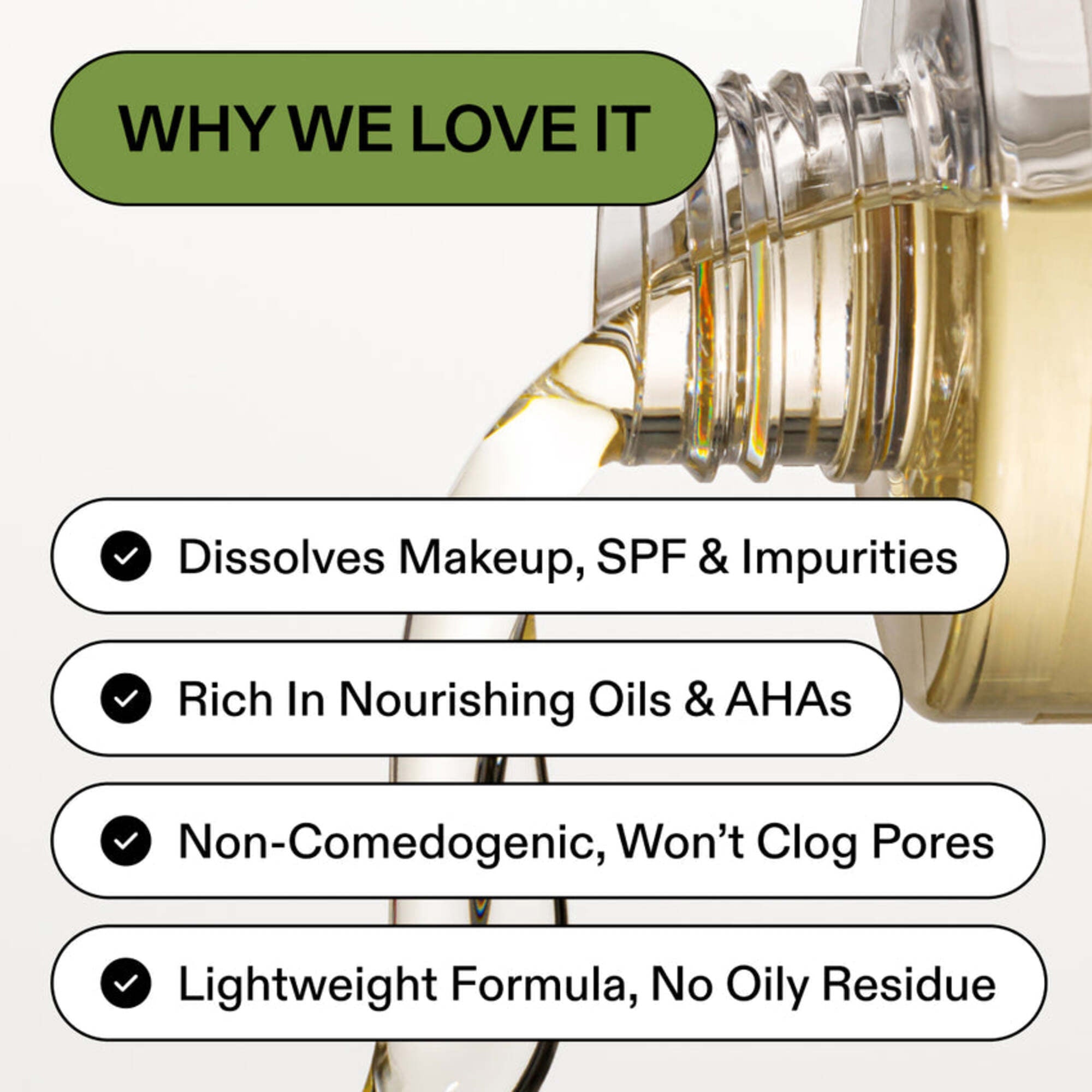 ST.SAJ Glow Cleanse - why we love it, dissolves makeup SPF and impurities, rich in nourishing oils, non-comedogenic