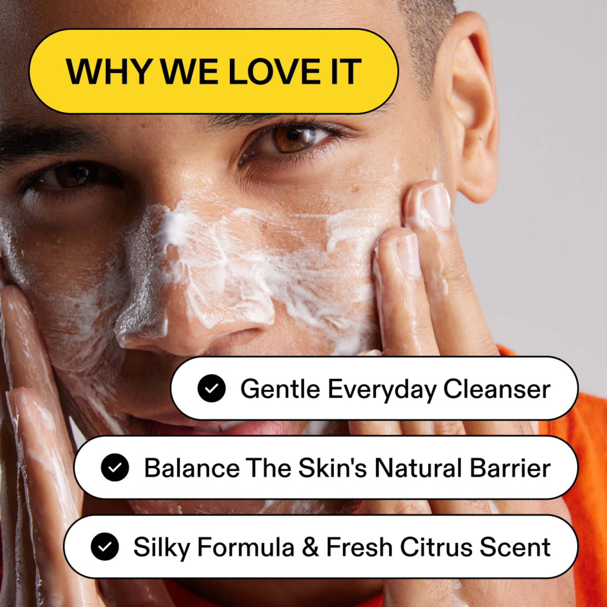 ST.SAJ Clear Cleanse - why we love it, gentle everyday cleanser, balances skin's natural barrier, silky formula fresh citrus scent