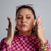 ST.SAJ Peptide Power Essence - Emmylou pressing essence into skin, hydrating prep step