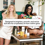 ST.SAJ Glow Kit - Emmylou and model with full product range, designed to brighten and revive dull skin