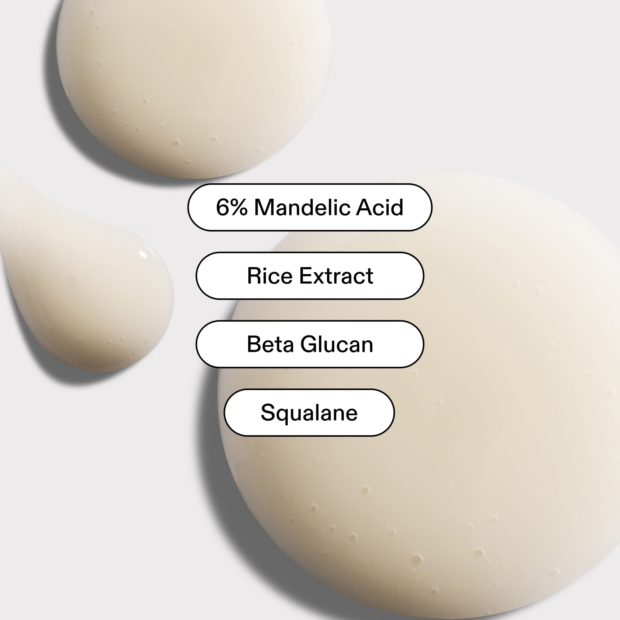 ST.SAJ Skin Refining Glaze key ingredients - 6% Mandelic Acid, Rice Extract, Beta Glucan, Squalane
