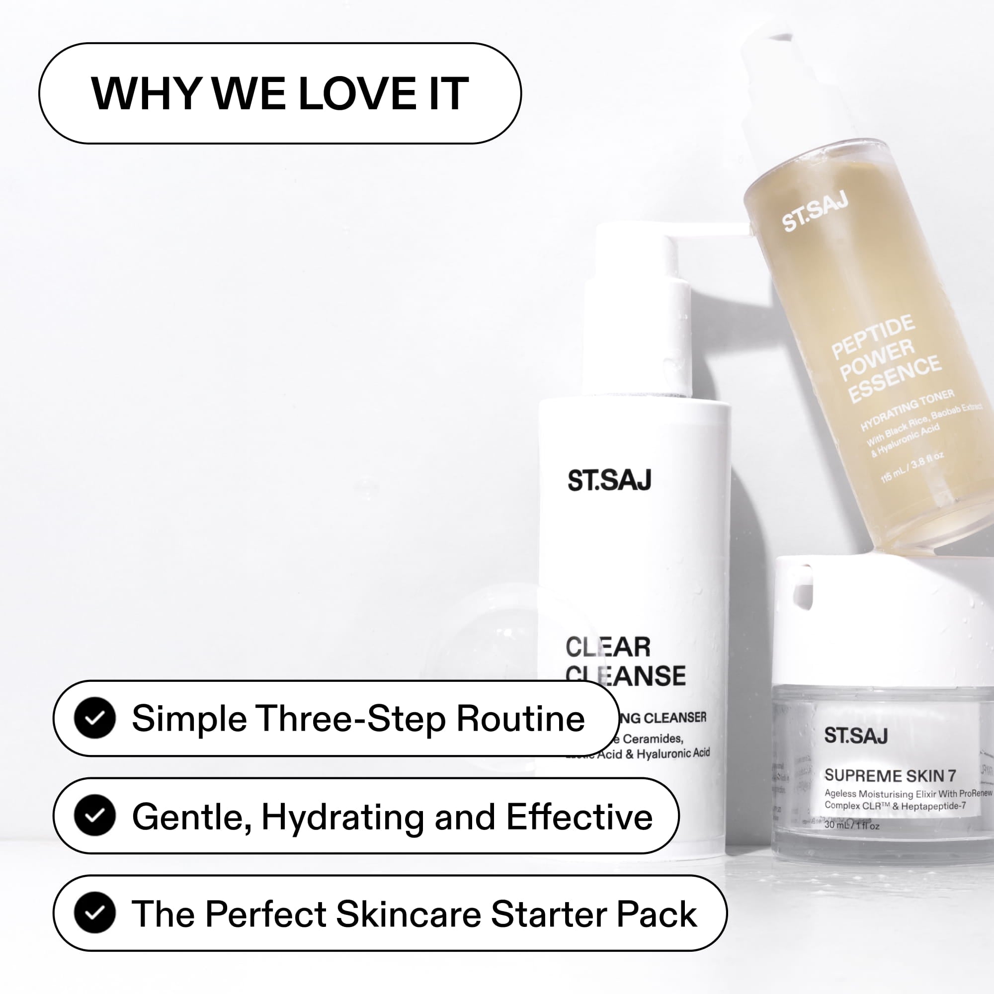 ST.SAJ Starter Routine - why we love it, simple three-step routine, gentle hydrating and effective