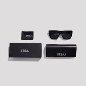 ST.SAJ SS01 Oversized Polarised Sunglasses in Matte Black Acetate”