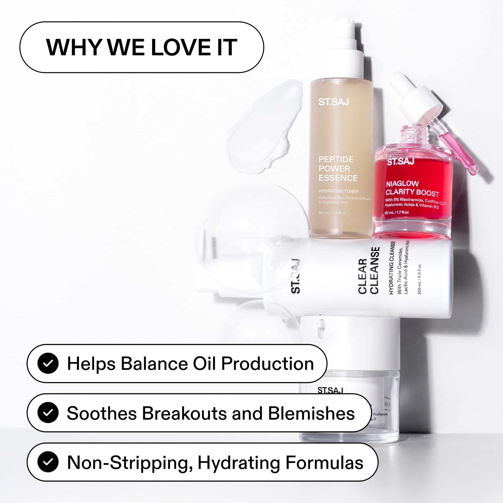 ST.SAJ Teen Skin Routine - why we love it, balances oil, soothes breakouts, non-stripping hydrating formulas