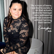 ST.SAJ founder Emmylou recommending Teen Skin Routine -curated for teenage skin, addresses breakouts without harming barrier