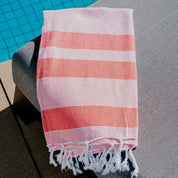 TOWEL-RED: ST.SAJ Poolside Turkish Towel in Red