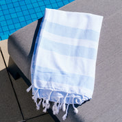 TOWEL-SKYBLUE: ST.SAJ Poolside Turkish Towel in Sky Blue