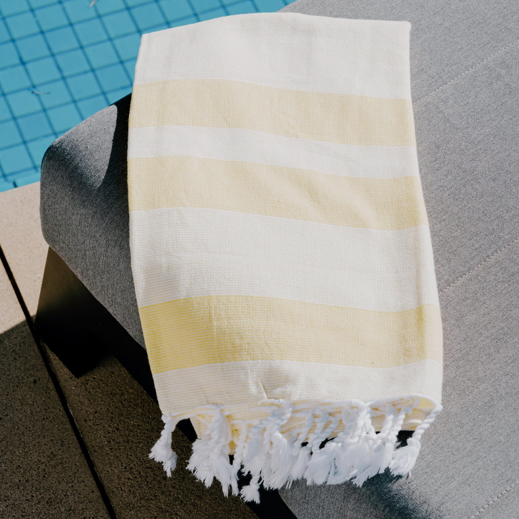 TOWEL-YELLOW: ST.SAJ Poolside Turkish Towel in Yellow