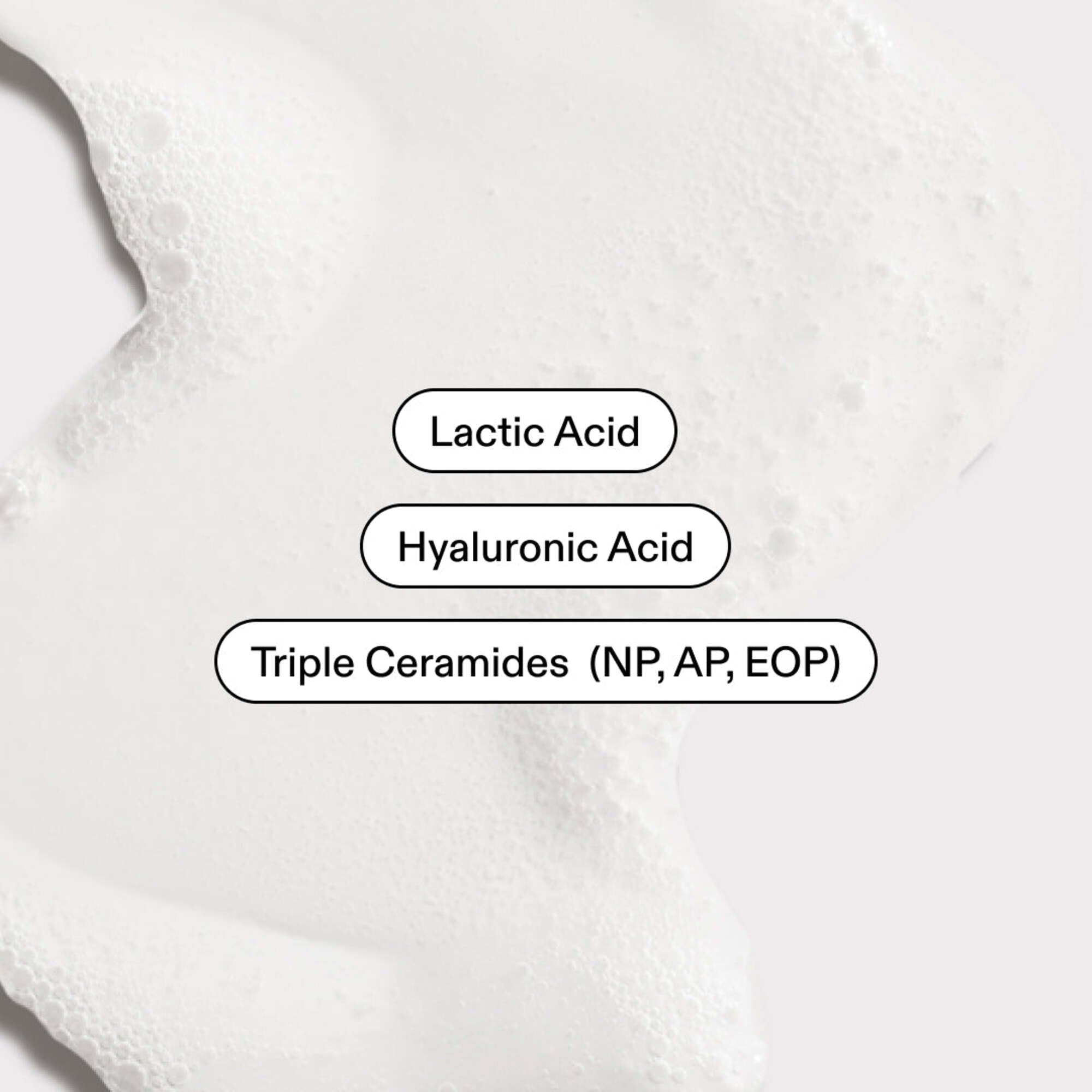 ST.SAJ Clear Cleanse key ingredients - Lactic Acid, Hyaluronic Acid, Triple Ceramides (NP AP EOP)