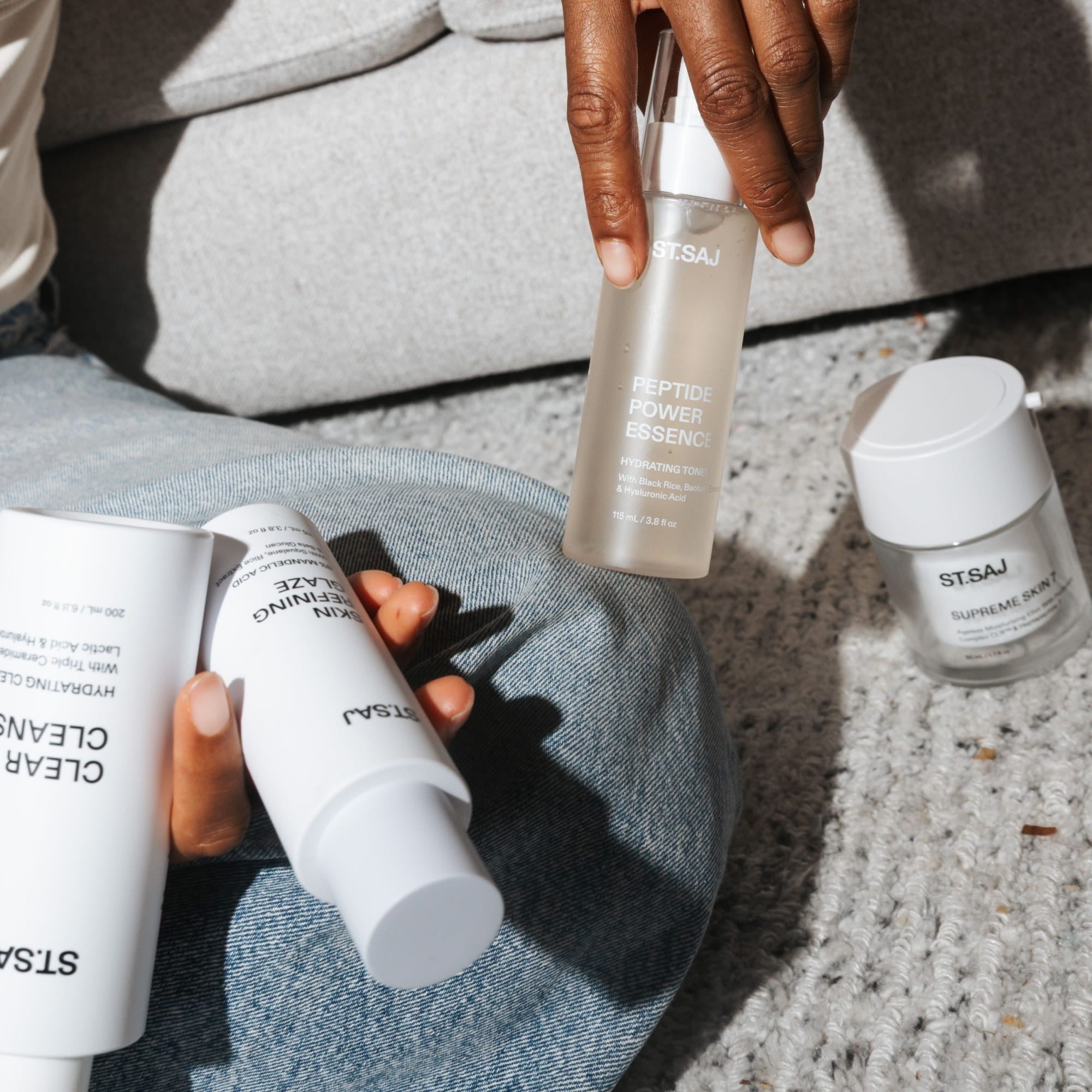 ST.SAJ Skin Refining Routine - Clear Cleanse, Skin Refining Glaze, Peptide Power Essence and Supreme Skin 7 