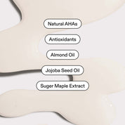 ST.SAJ Glow Cleanse key ingredients - Natural AHAs, Antioxidants, Almond Oil, Jojoba Seed Oil, Sugar Maple Extract
