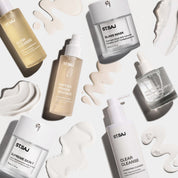ST.SAJ Hydrate & Repair Kit - 6 full-size products with cream swatches in editorial flat lay