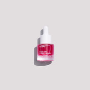STSAJ Nanglow Clarity Boost serum in a clear glass dropper bottle with a white cap, filled with vibrant pink liquid, set against a solid light gray background with a soft shadow.