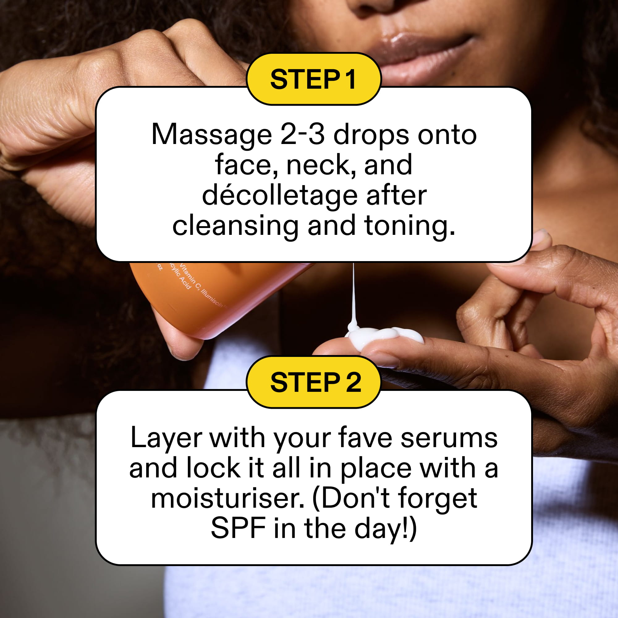 IMAGE5ST.SAJ Radiant Super C how to use steps - massage and layer with serums